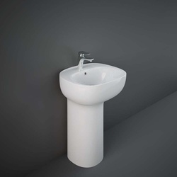 Standwaschbecken rechteckig 540mm x 440mm 1 Hahnloch Glanz-Weiß – RAK Illusion x Hudson Reed