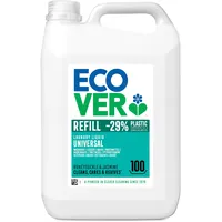 Ecover Waschmittel Universal Hibiskus & Jasmin (5L/100 Waschladungen), Flüssigwaschmittel mit pflanzenbasierten Inhaltsstoffen, pflegendes Vollwaschmittel für Erhalt und Schutz der Kleidung