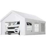 Thanaddo Party-Pavillon 4 x 6 m inkl. Seitenteile Weiß/Grau