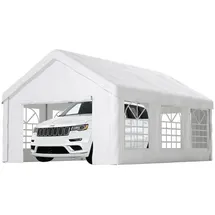 Thanaddo Party-Pavillon 4 x 6 m inkl. Seitenteile Weiß/Grau