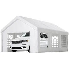 Thanaddo Party-Pavillon 4 x 6 m inkl. Seitenteile Weiß/Grau