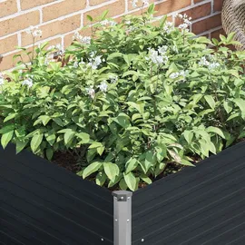 vidaXL Garten-Hochbeet verzinkter Stahl 100 x 100 x 77 cm Anthrazit