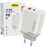 DUDAO USB / USB Typ C Power Delivery Quick Charge 3.0 3A 22,5W Ladegerät weiß