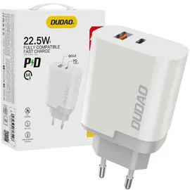 DUDAO USB / USB Typ C Power Delivery Quick Charge 3.0 3A 22,5W Ladegerät weiß