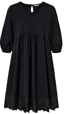 Tchibo - Webkleid mit Stickerei Schwarz - Gr.: 36 - schwarz - 36