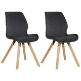 CLP 2er Set Stuhl Luna dunkelgrau/Samt