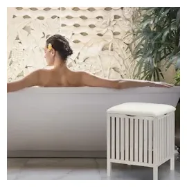 Relaxdays Wäschetruhe weiß