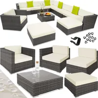 Tectake Las Vegas Rattan Lounge grau