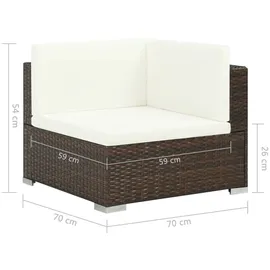 vidaXL Garten-Lounge-Set 7-tlg. braun 44600