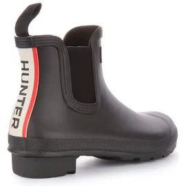 Hunter Damen Original Chelsea Dreifarbiges Logo Regenstiefel, Schwarz, 38 EU – 38