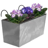 Blumenkübel Blumentopf Rattan Trapez Beton Beton Struktur H 19,5 cm 12 L