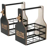 Boltze Flaschenträger Grillhouse 2-fach Sortiert 33 cm x 18 cm x 29 cm Natur