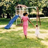 Axi Spielturm Beach Tower 1,175 m Braun/Weiß mit blauer Rutsche