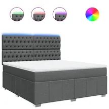vidaXL Boxspringbett 180 x 200 cm Dunkelgrau