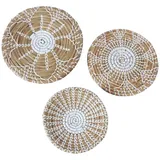 Korbwanddekorationsset – 3-teiliges Boho-Korb, rund, gewebt, Seegras, Wanddekoration, handgefertigt, böhmischer Wandkorb für Weihnachten, Boho, Bauernhof |