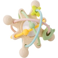 Nattou Teether with Rattle Galaxy Silicone, 10 cm, Pastel