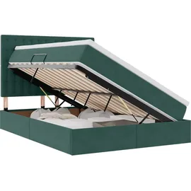 vidaXL Bett 140 x 200 cm Dunkelgrün
