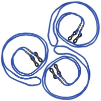 Brillenkordel/Brillenband mit verstellbarer Silikonschlaufe im Sparpack 3 x Blau