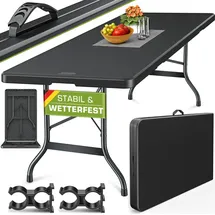tillvex Campingtisch 180x75cm Klappbar Schwarz