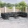 vidaXL Garten-Sofa-Set mit Kissen 11 pcs Schwarz Aluminium