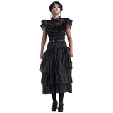 Metamorph Wednesday Kostüm Ballkleid schwarz Rabenball für Damen - Schwarz