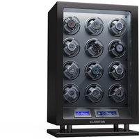 Klarstein Uhrenbeweger für Automatikuhren, Automatik-Uhrenbeweger für 12 Uhren, Automatikuhr Uhrenbeweger mit Acryl-Tür, Automatischer Uhrenbeweger, Blaue LEDs, Watch Winder mit 5 TPD Einstellungen