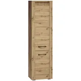 Feldmann-Wohnen Stauraumschrank, Braun, Holz, 4 Fächer, Quadratisch, 55x200x40 cm, Waschküche, Mehrzweckschränke