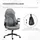 Vinsetto Bürostuhl, Ergonomischer Schreibtischstuhl, Computerstuhl mit Wippfunktion, Verstellbaren Armlehnen, Drehstuhl mit Weichem Kissen, Mikrofasertuch, Hellgrau Kunststoff, 69.5x122x65.5 cm, Arbeitszimmer, Bürostühle, Drehstühle