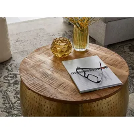 Wohnling Couchtisch Gold Mango 60 x 60 x 40 cm