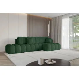 altdecor Ecksofa Cord mit Schlaffunktion 3-Sitzer Grün