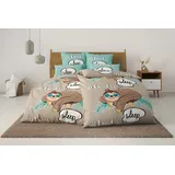 MY HOME Bettwäsche »Physalis« 2 tlg. in Gr. 135x200 oder 155x220 cm, 100% Baumwolle, mehrere Designs grau