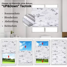 Woltu Plissee Faltrollo Klemmfix 75 x 130 cm grau