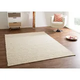 Steffensmeier Handwebteppich Gabun 100% Schurwolle mit Fusselstopp für Wohnzimmer, Natur, Größe 70x130 cm