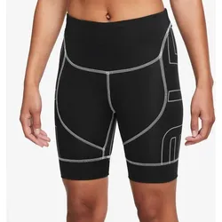 NIKE Damen Tight W NK DF AIR 7?? BIKE SHORT, BLACK/WHITE/WHITE, L