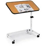 COSTWAY Beistelltisch (1-St), mobiler Betttisch auf Rollen, Sofatisch, 9 fach höhenverstellbar