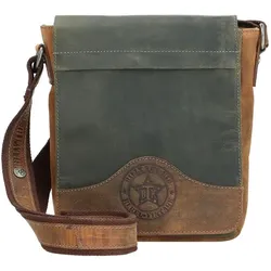 Billy the Kid Hunter Umhängetasche Leder 20 cm khaki-brown