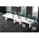 Design Esstisch Tisch HLA-111 Hochglanz XXL ausziehbar 160 bis 400 cm - Naturbelassen