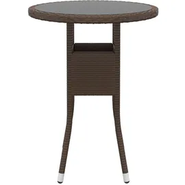 vidaXL 3-tlg. Bistro-Set Poly-Rattan und Hartglas Braun