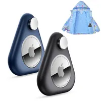 Airtag-Halterung für Kinder,2 Stück,versteckte GPS-Tracker-Hülle, Anti-Entfernung, Airtag-Silikonhülle mit Sicherheitsnadeln, geeignet für Kinder, ältere Menschen, Kleidung, Rucksack(blau, schwarz)