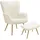 Tectake Relaxsessel Hygge gepolstert 71 x 100,5 x 73 cm Beige mit Hocker