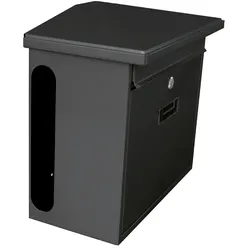PROREGAL Wandbriefkasten Zamoran aus verzinktem Stahl mit Namensschild | HxBxT 34,5x39,2x20,5cm | Einwurföffnung 32x2cm | Anthrazit