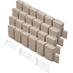 VEVOR Beeteinfassung Beetumrandung Rasenkante Steinoptik Palisade 120x10x23cm
