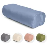 Vedara® Yoga Bolster AKAMA – Yogakissen mit Kapokfüllung für Yin Yoga – Rechteckig – Waschbarer Bezug aus 100% robuster Baumwolle – Großes Yogakissen für Restorative Yoga (Himmelblau, Groß)