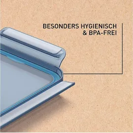 Emsa Frischhaltedose Clip & Close Eco blau 0,55 l, 1 l, 2,2 l, 3-teiliges Set