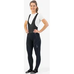Radsport Damen Lange Trägerhose - Mit Sitzpolster - Liona - Schwarz schwarz L