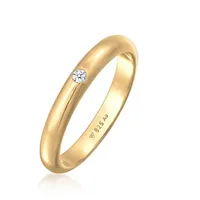 Elli DIAMONDS Verlobungsring 925 Sterling Silber Diamant ct 0.03 Verlobungsring silberfarben 58 mm