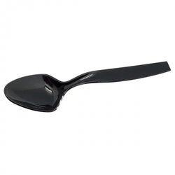 Sovie Servingware Servierlöffel aus Plastik, 23 cm, Schwarz, 10 Stück - Vorlegebesteck Löffel