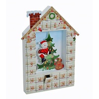 Adventskalender Haus Holz (21564w) mit 3D-Weihnachtsszene