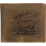 GREENBURRY Vintage 1702-Stag-3 Herren Geldbörse braun