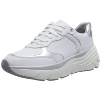 GEOX Damen D DIAMANTA Sneaker, White/Silver, 38 EU - 38 EU